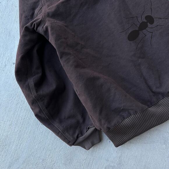 Vintage Y2K Carhartt J130 DKB brown hooded work wear jacket - Picture 7 of 8